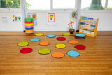 Rainbow™ Circle Indoor/Outdoor Carpet Tiles with holdall - Pack of 30