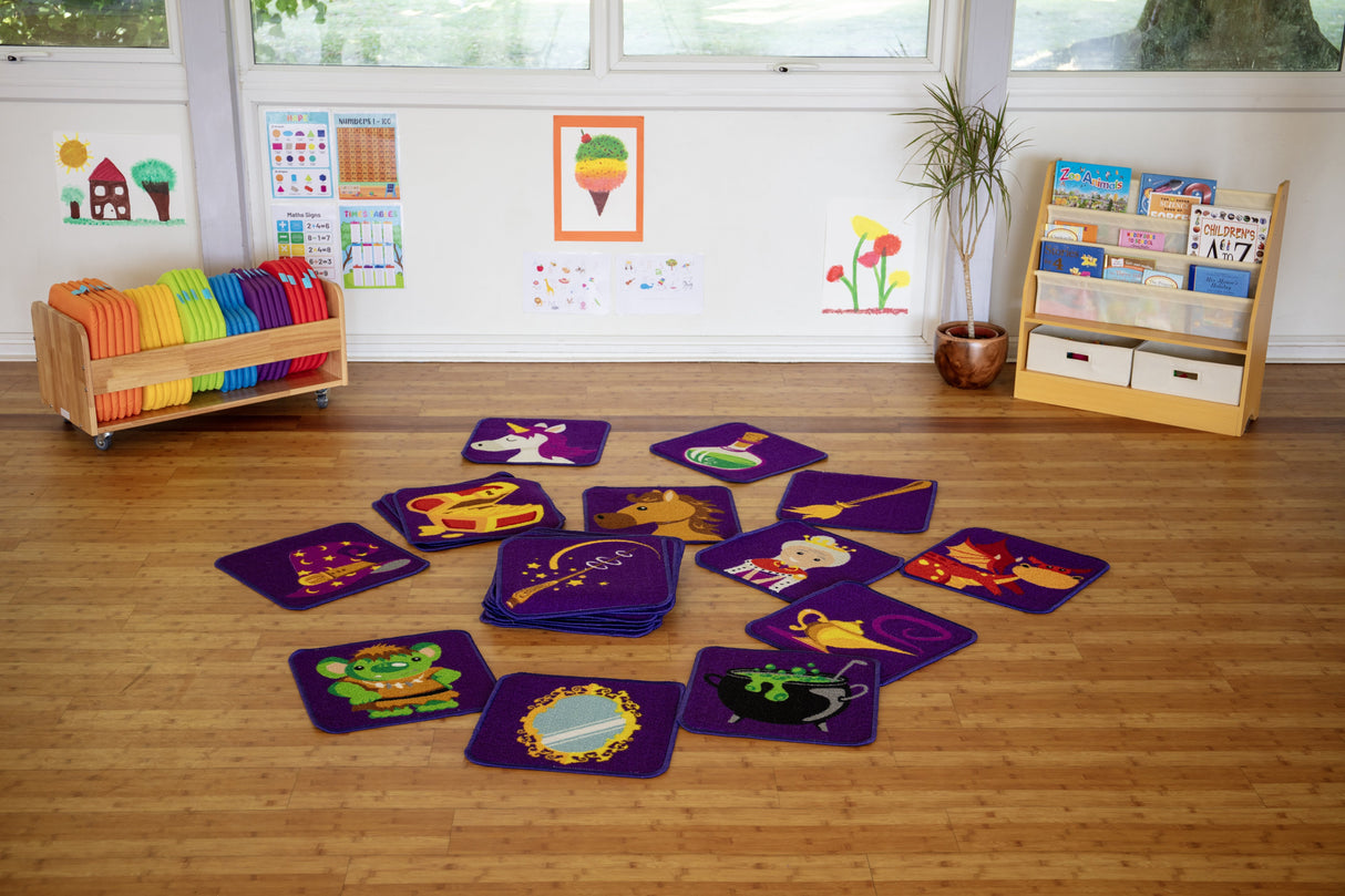 Storytime™ Interactive Indoor/Outdoor Carpet Tiles with holdall - Pack of 32