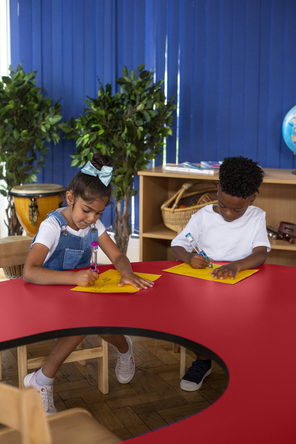 Tuf-Top™ Height Adjustable Horseshoe Table - Red