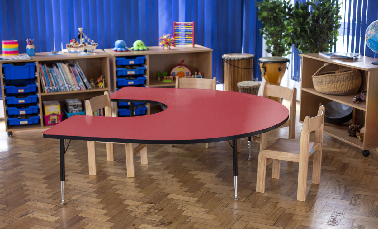 Tuf-Top™ Height Adjustable Horseshoe Table - Red