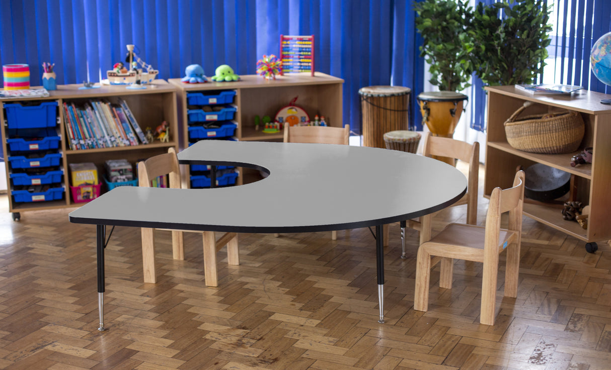 Tuf-Top™ Height Adjustable Horseshoe Table - Grey