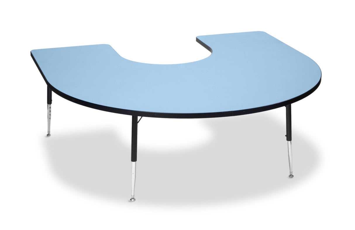 Tuf-Top™ Height Adjustable Horseshoe Table - Sky Blue