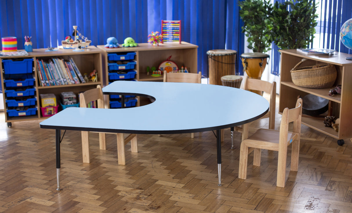 Tuf-Top™ Height Adjustable Horseshoe Table - Sky Blue