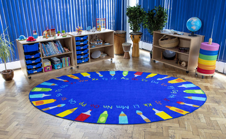 Rainbow™ Oval Pencils Alphabet Carpet