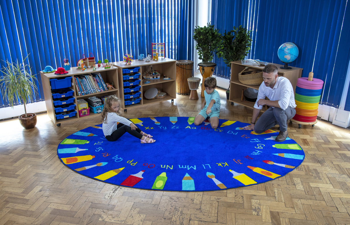 Rainbow™ Oval Pencils Alphabet Carpet