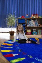 Rainbow™ Oval Pencils Alphabet Carpet