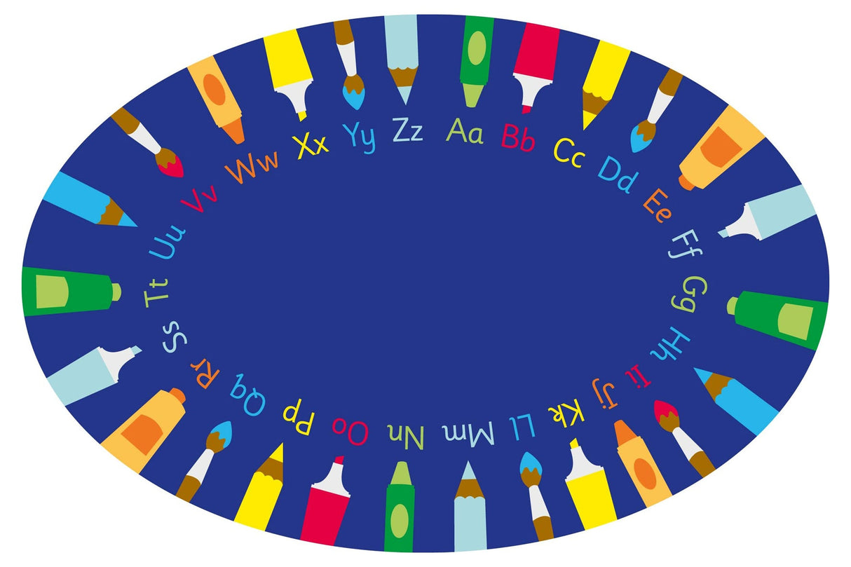 Rainbow™ Oval Pencils Alphabet Carpet