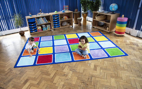 Rainbow™ Squares Rectangular Placement Carpet