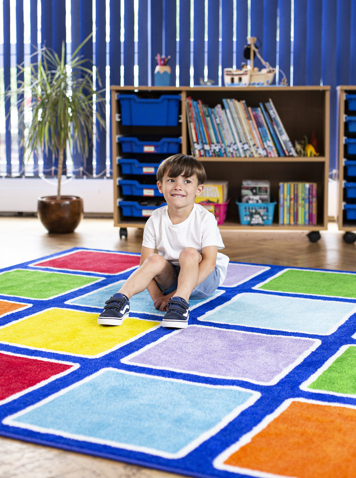 Rainbow™ Squares Rectangular Placement Carpet