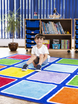 Rainbow™ Squares Rectangular Placement Carpet
