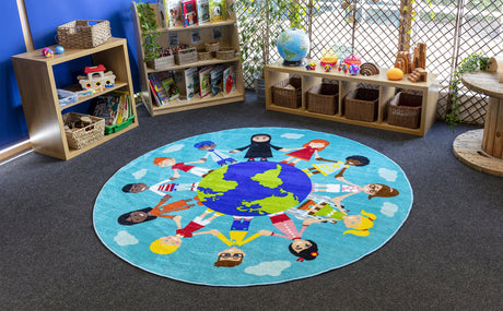 Children of the World™ Multi Cultural Carpet - Teal