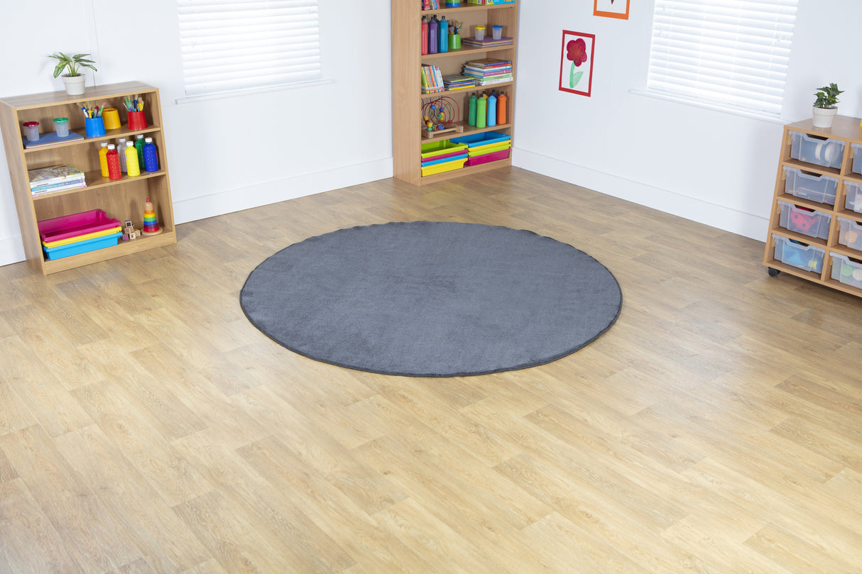Grey Circular Carpet