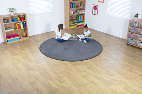 Grey Circular Carpet