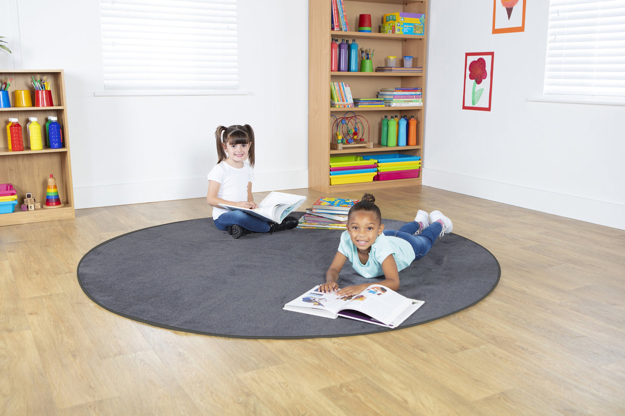 Grey Circular Carpet