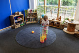 Grey Circular Carpet