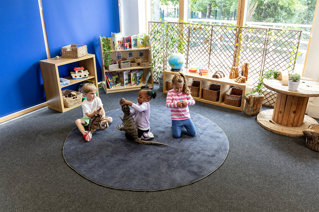 Grey Circular Carpet