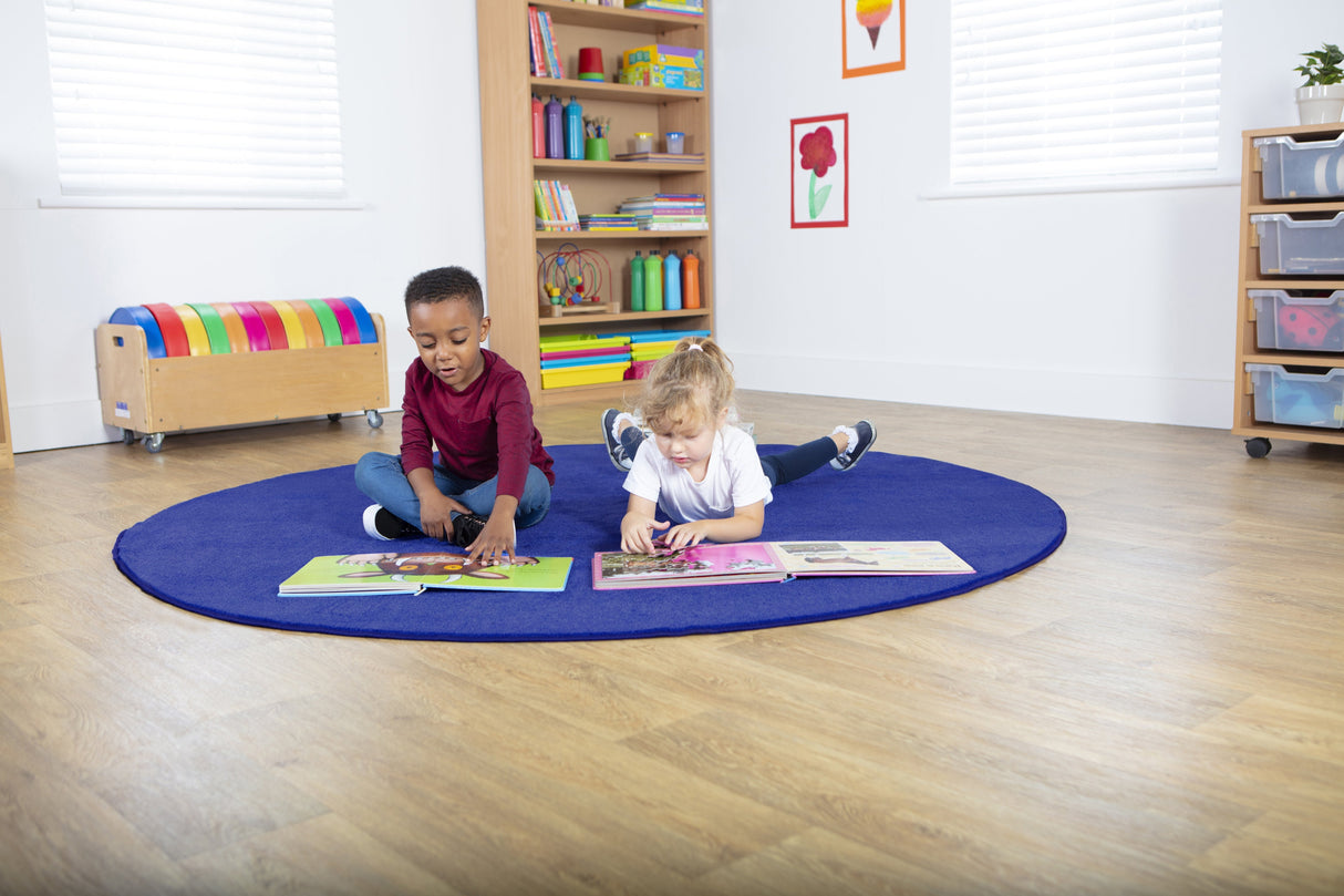Navy Circular Carpet