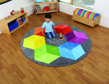 Rainbow™ Polygons Circular Carpet