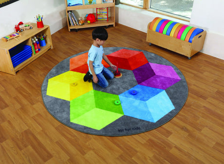 Rainbow™ Polygons Circular Carpet