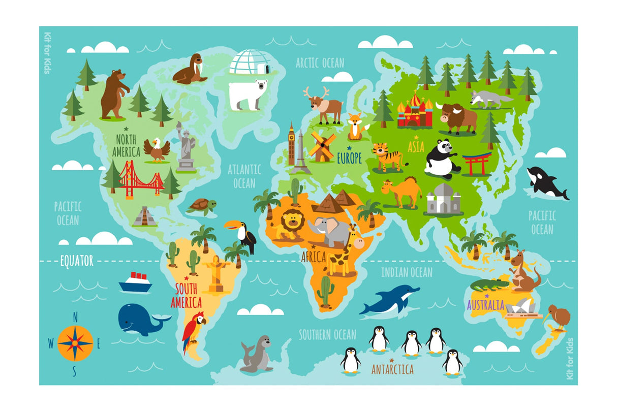 Animals & Places of the World Carpet