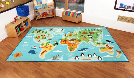 German Animals & Places of the World Carpet
