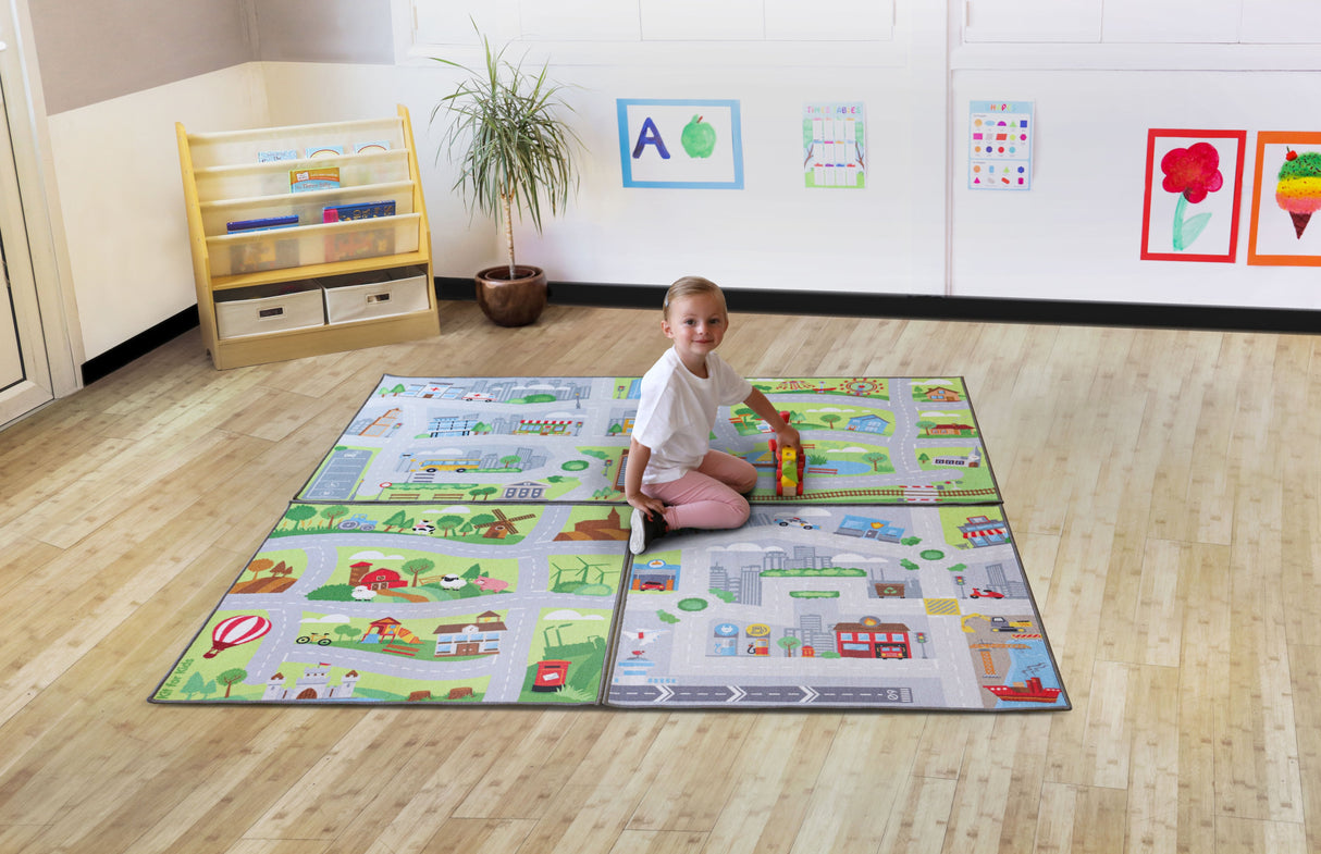 Small World Road Map Set 1 Indoor/Outdoor Carpets