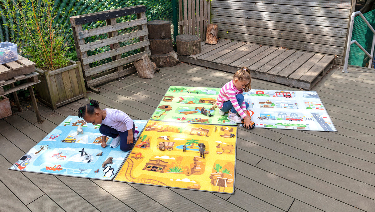 Small World Road Map Set 2 Indoor/Outdoor Carpets