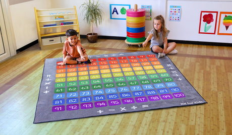 100 Square Counting Grid Carpet