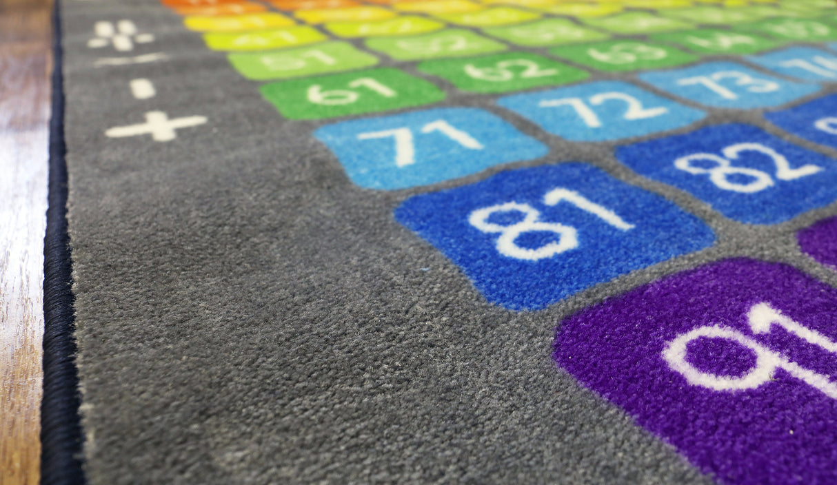 100 Square Counting Grid Carpet