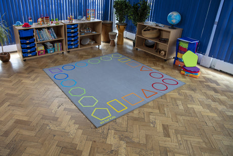 Essentials™ Rainbow Geometric Border Carpet